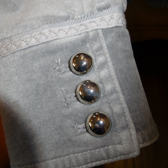 Gorgeous Silver Velvet Blazer Jacket with Details - Picture 3 of 5